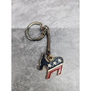 Vintage Donkey Democrat Keychain Political
